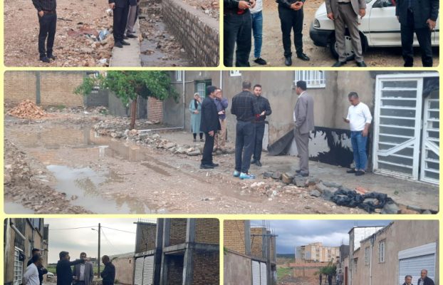 بازدید میدانی دادستان محترم شهر ایوان به همراهی مهندس بهزاد یاسمی شهردار  از سیل بند های سطح شهر